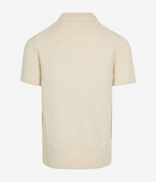 Heavy knitted polo raw ecru