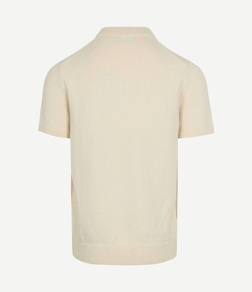 Heavy knitted polo raw ecru