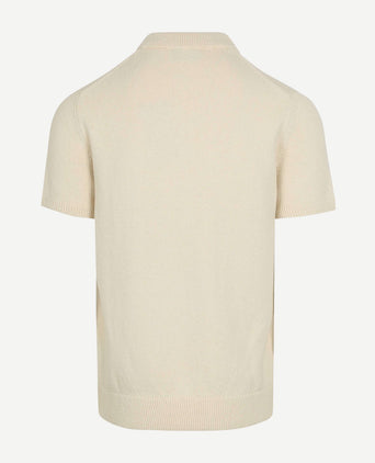 Heavy knitted polo raw ecru