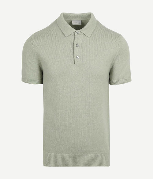Suitable heavy knitted polo raw lichtgroen