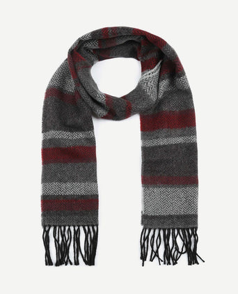 Suitable heren sjaal rood grijs
