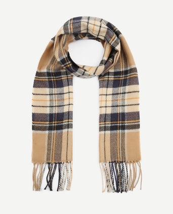 Suitable heren sjaal ruit beige