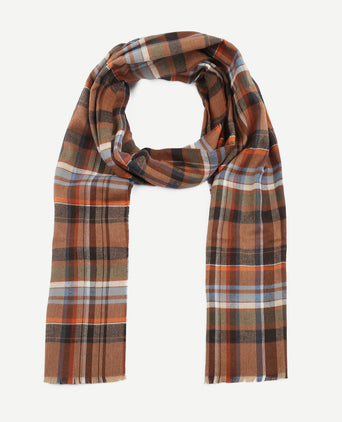 Suitable heren sjaal ruit oranje