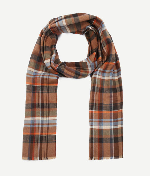 Suitable heren sjaal ruit oranje