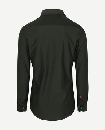 Suitable herringbone overhemd donkergroen | Slim-fit