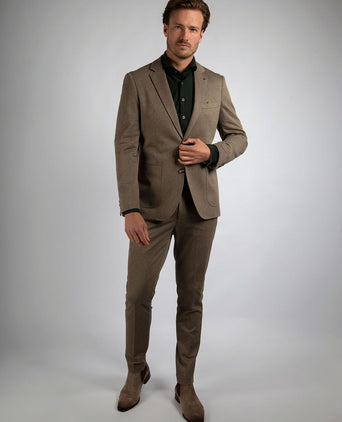 Suitable herringbone overhemd donkergroen | Slim-fit