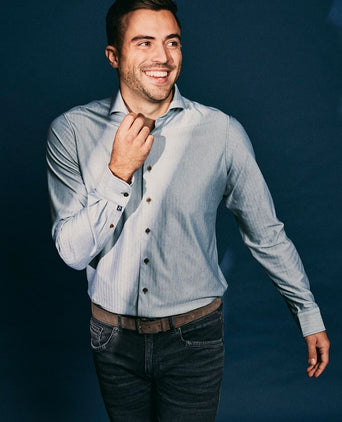 Suitable herringbone overhemd groen