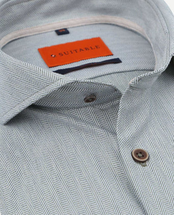 Suitable herringbone overhemd groen