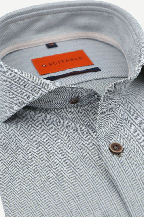 Suitable herringbone overhemd groen