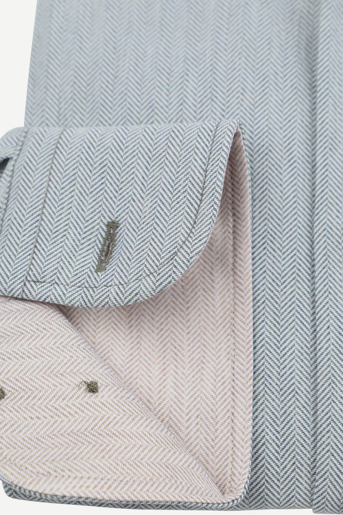 Herringbone overhemd groen