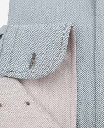 Herringbone overhemd groen