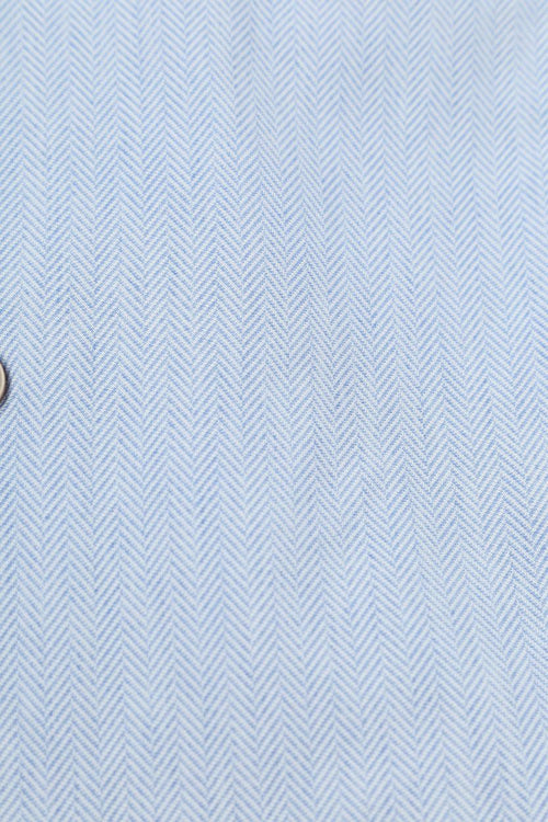 Suitable herringbone overhemd lichtblauw