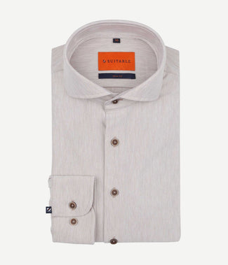 Suitable herringbone overhemd sand Suitable herringbone overhemd sand