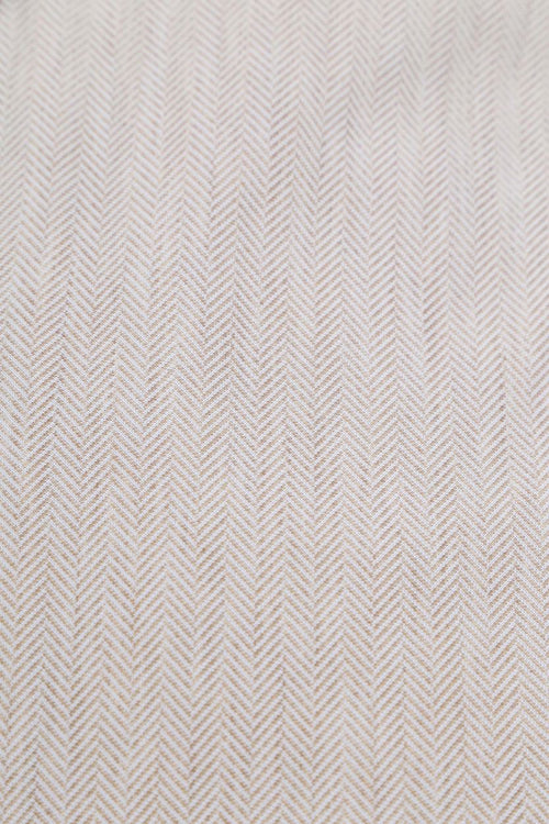 Suitable herringbone overhemd sand