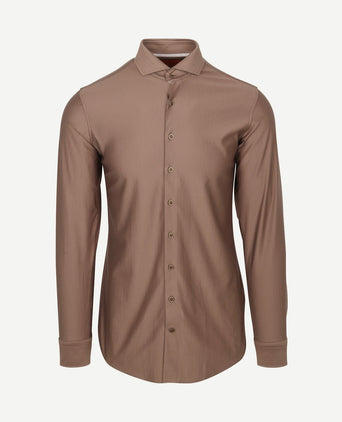 Herringbone overhemd taupe