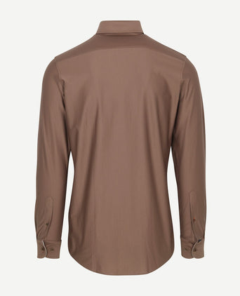 Herringbone overhemd taupe
