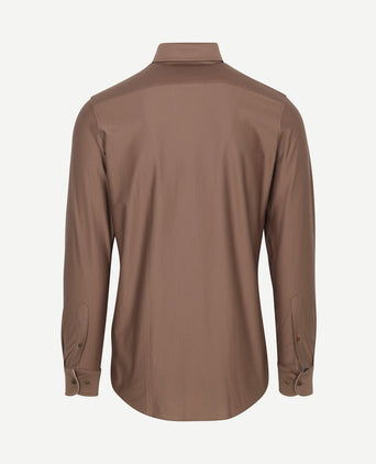 Herringbone overhemd taupe