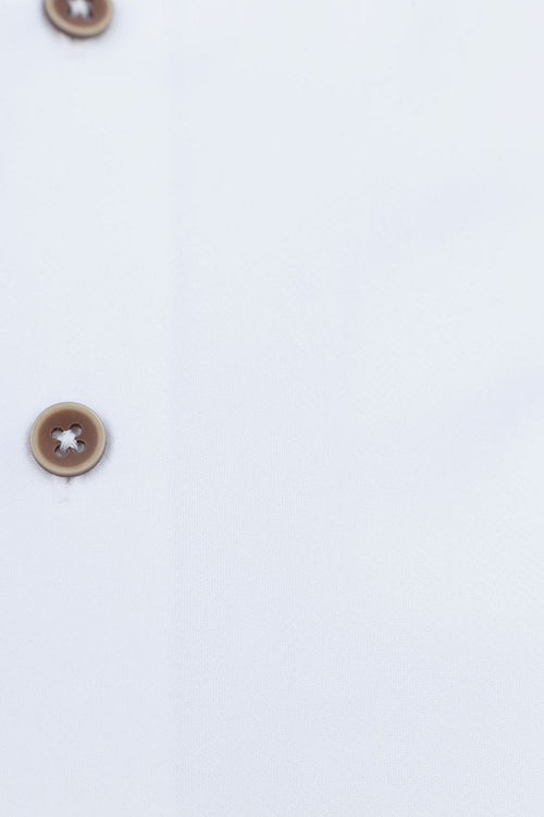 Suitable herringbone overhemd wit