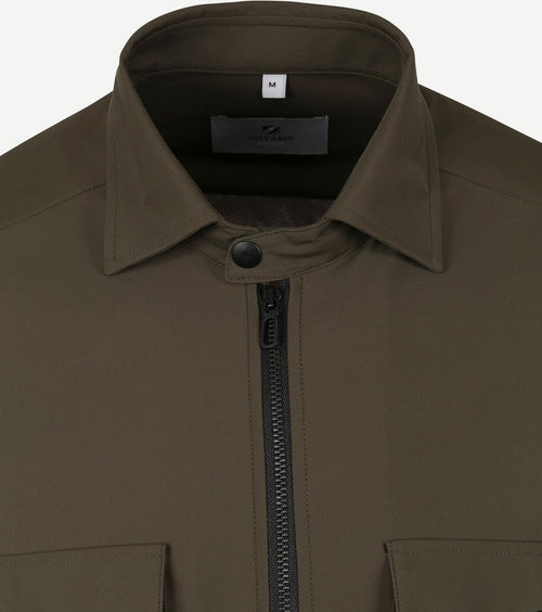 Suitable jacket shirt donkergroen