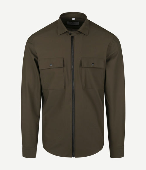 Suitable jacket shirt donkergroen