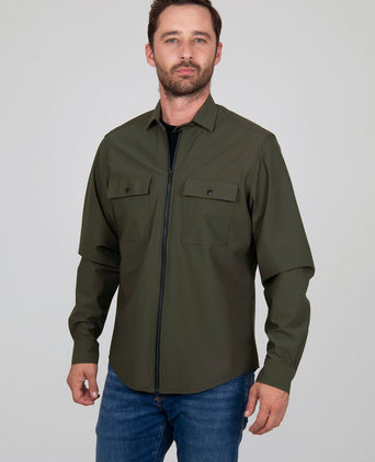 Suitable jacket shirt donkergroen