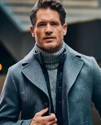 Steppin' Out caban coat wol grijs | Slim-fit