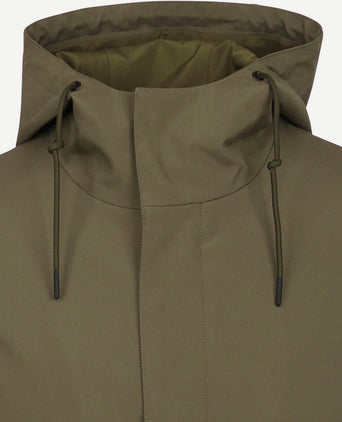 Jas hood tech olijfgroen