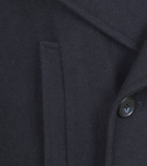 Caban coat wol donkerblauw