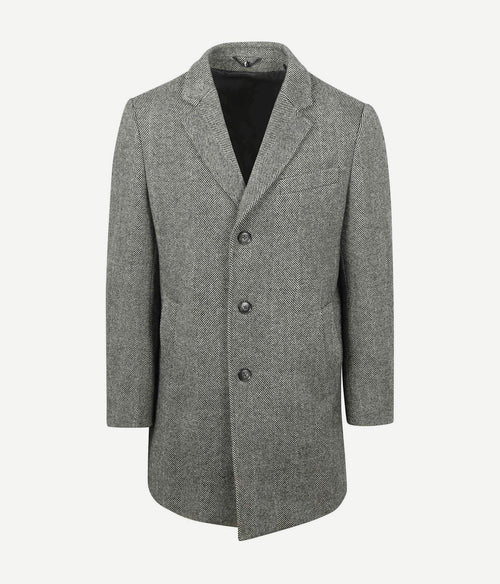 Suitable coat wol pepita pepper grey | Slim-fit