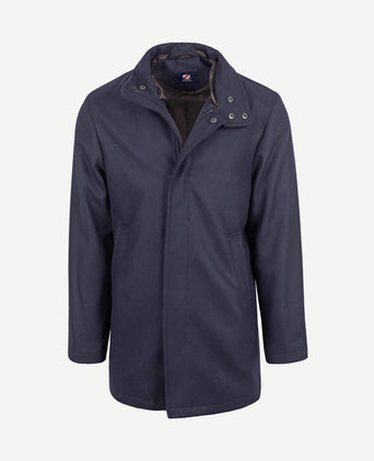 Hirsch coat wol blend donkerblauw