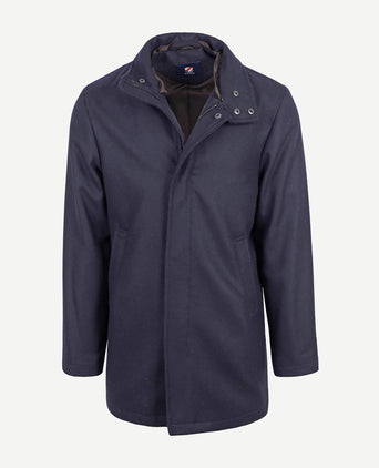 Hirsch coat wol blend donkerblauw