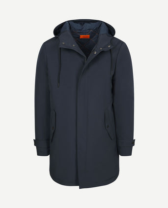 Jas hood tech donkerblauw