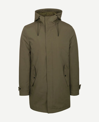 Jas hood tech olijfgroen