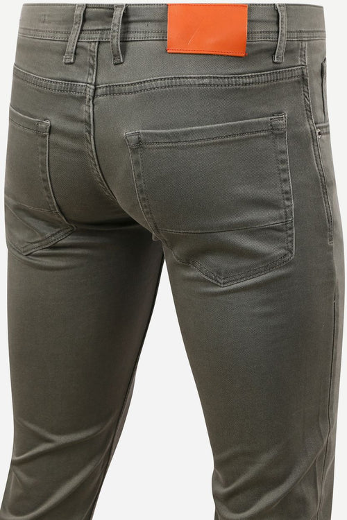Kant jeans groen
