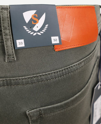 Kant jeans groen