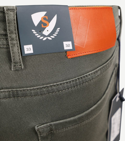 Kant jeans groen