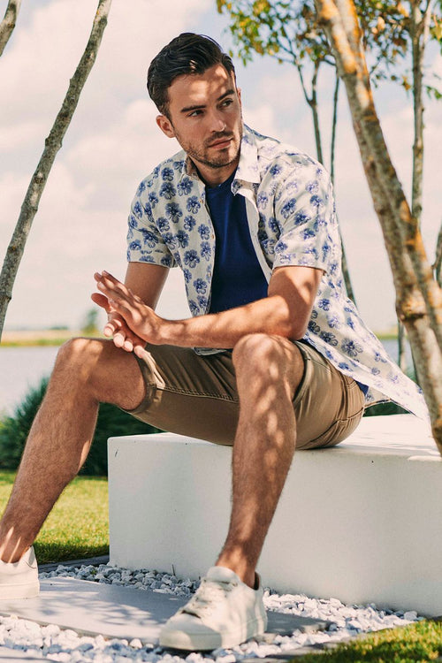 Suitable kant short khaki | Slim-fit