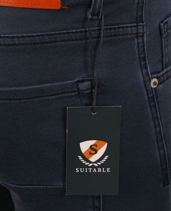 Suitable kant short donkerblauw | Slim-fit