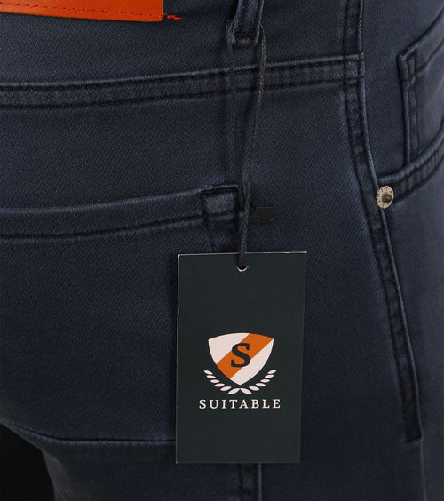 Suitable kant short donkerblauw | Slim-fit