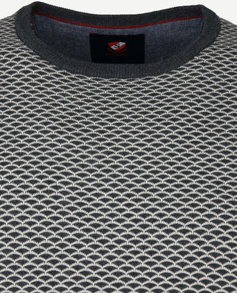 Suitable katoen zach pullover grijs print