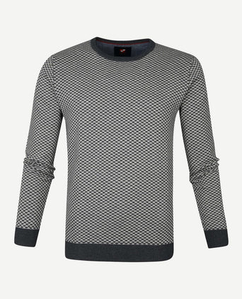 Suitable katoen zach pullover grijs print