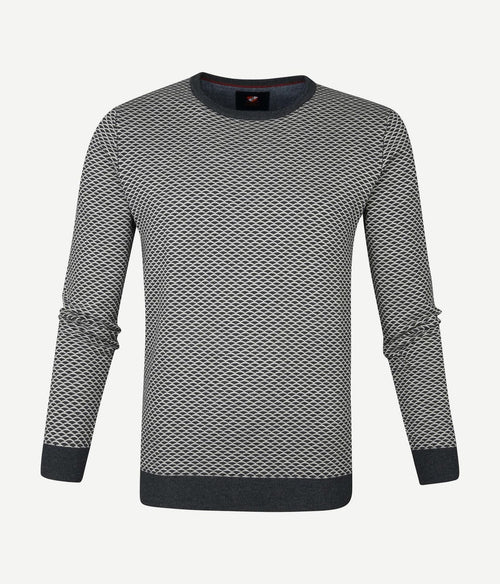 Suitable katoen zach pullover grijs print