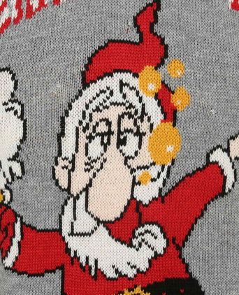 Kersttrui multicolour grijs lampjes