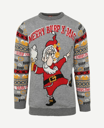 Kersttrui multicolour grijs lampjes