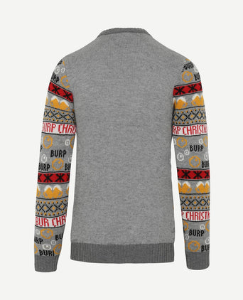 Kersttrui multicolour grijs lampjes