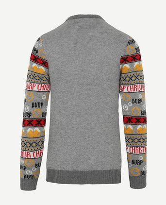 Kersttrui multicolour grijs lampjes