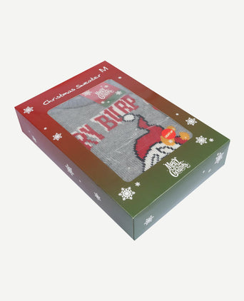 Kersttrui multicolour grijs lampjes