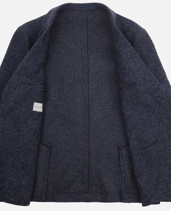 Knitted colbert unlined donkerblauw