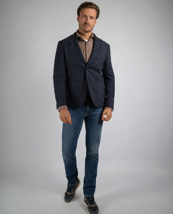 Suitable knitted colbert unlined donkerblauw