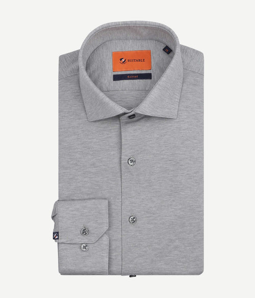 Suitable knitted grijs | Slim-fit